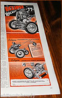 1940 ECLIPSE Rocket Power LAWN MOWER Print AD~Collectible Magazine 