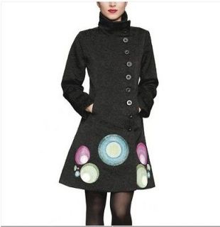 New  2012 Desigual women black coat jacket SIZE 42 / L