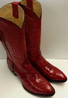 MENS COWBOY BOOT NEW CORRAL C1700 RED EEL SKIN R TOE LEATHER SOLE
