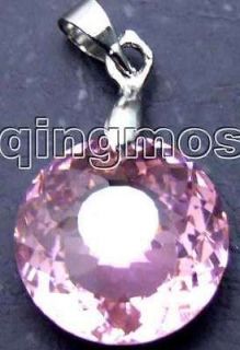   listed SALE Big 14mm Pink Round Faceted Cubic Zirconia pendans pen167