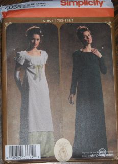   4055 Regency Womans Gown Jane Austen Costume Sewing Pattern