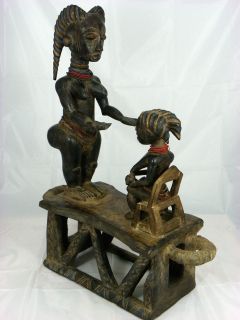 superb rare african art kulango maternity figure collectible cote d