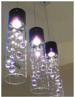   Crystal Ceiling Lighting Pendant Lamp Light x 1 (Purple/Clear)​ L26