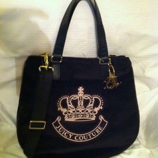 NEW WITH TAGS Juicy Couture Victoria Velour Tote, Black RETAIL $228.00 