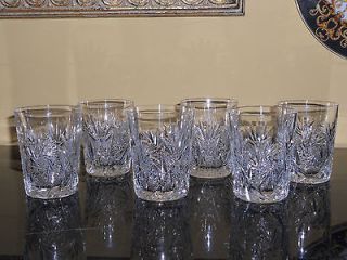American Brilliant Cut Glass Crystal Glasses  Set of 6