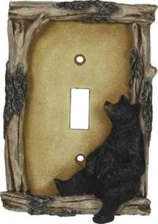 Black Bear Single Switch Plate Cover,CABIN Home Decor