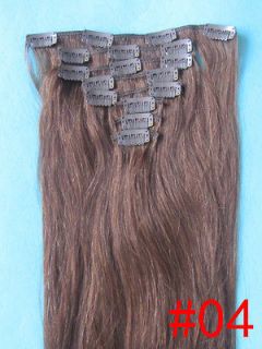 REMY 20L 43W 100% REAL HUMAN HAIR CLIP IN EXTENSION #04,10pcs&160g