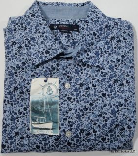 Daniel Cremieux Blue Flowered Short Sleeve Shirt   Size Large & XL