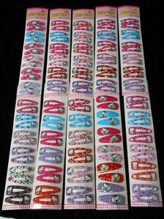   Lots ~ Hello Kitty 30 Pair Mini Hair Clip (5 Packet IN Diff. Pattern