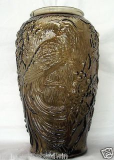 Tiara Indiana Glass 9 1/2 Pecan Brown Empress Vase