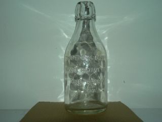   ABSOLUTELY PURE MILK THATCHERS DAIRY BOTTLE PATENT 1884 ONE QUART