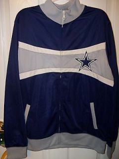 Dallas Cowboys Navy Blue Gray Full Zip Up Zipper Jacket Mens Size 