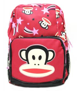 New PAUL FRANK 16 inch Star Red Backpack Girls School Book bag