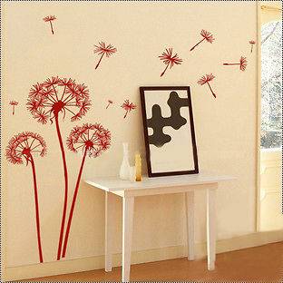 Dandelion Flying in the Wind Wall Decor Stickers Decals Art Mutural