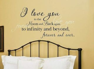 love you to the moon and back Vinyl Wall Decal