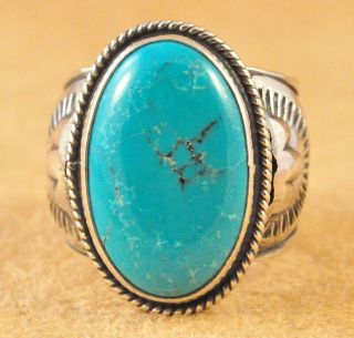 Darrell Cadman Sterling Silver Handmade Navajo Ring Natural Persian 