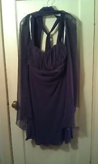 DAVIDS BRIDAL Lapis Bridesmaid/ Prom Dress w/matching wrap  Size 16 