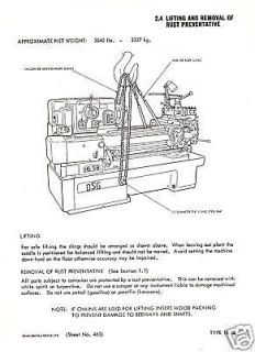 Dean Smith & Grace Lathe 16SB operators parts manual