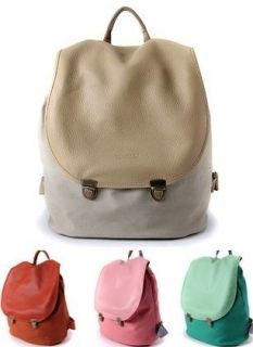PINK BAG]Debby Converse Calf Leather & Canvas Backpack