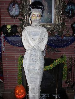 DELUXE ANIMATED 6 FOOT 3 MOANING BRIDE OF THE MUMMY HALLOWEEN DISPLAY 