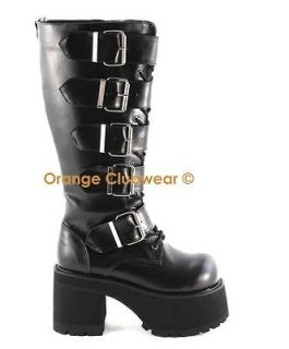 DEMONIA RANGER 302 Gothic Punk Womens Black Boots Shoes