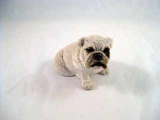 Miniature English Bulldog Sand Cast Resin Dog Puppy Collectible Decor 