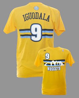 Denver Nuggets Andre Iguodala #9 Alternate player t shirt yellow by 