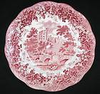 Vintage J & G Meakin Romantic England 10 Dinner Plate Red 