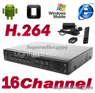 16 CH H.264 Standalone Home Video CCTV DVR Recorder Support Iphone IOS 
