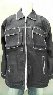   Blaze Mens XL Cotton Jean Jacket Dark Blue Denim Designer Fashion Sale