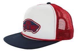 Vans Mesh Trucker Hat Patch Off The Wall Red White Blue