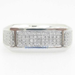   Sterling Silver 0.17 round diamond ring band pinky fashion brilliant