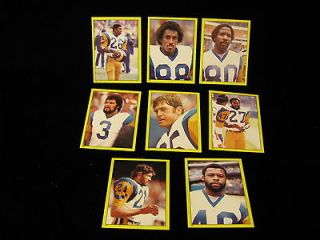 1982 LOS ANGELES RAMS TEAM SET YELLOW TOPPS STICKERS 8ct