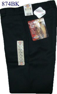 Dickies 874BK Plain Front Twill Pants Color Black  874 Series  W 