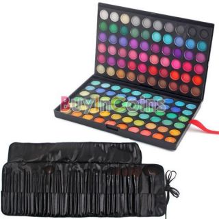 New 32 PCS Makeup Brush Cosmetic Brushes Set With Case+ 120 Color Eye 