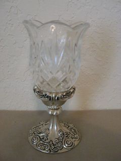 Vintage Godinger Silver art Crystal & Silverplated candle holder