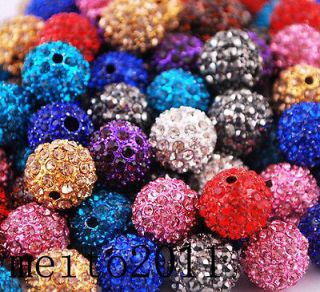   10MM Crystal beads FOR Pave Disco Balls Charms Bracelet U choose color