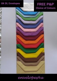 Hi Quality Coloured DL 220 x 110mm Envelopes for Cards 100gsm Dia 