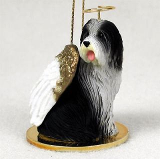 Bearded Collie Dog Figurine Angel Statue