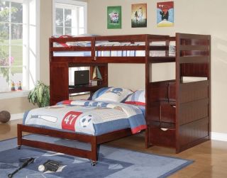 Modular Stairway Loft Bed with Desk  Cappucci​no