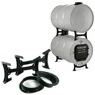 Double barrel wood stove adapter kit cast iron barrel drum conversion 