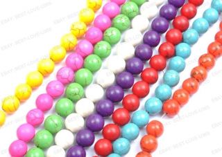 Wholesale 6/8/10MM Round Turquoise Gemstone Spacer Loose Beads Charms 