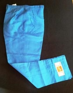 Vintage Vera Neumann100% Silk Blue womens dressy pants size 14   New