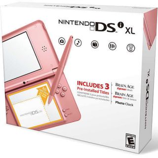 Nintendo DSi XL Bundle Metalic Rose Brand New Sealed !