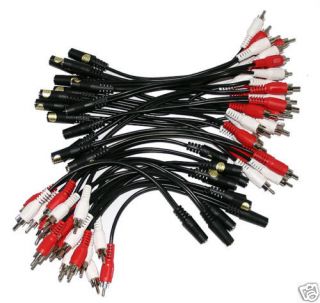   5mm Stereo Female Jack to 2 Left Right RCA Male 6 Audio Y Splitter