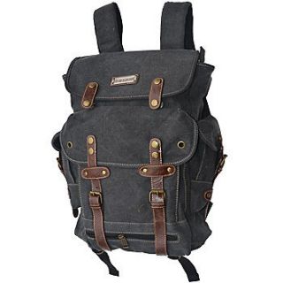NEW WWII Backpack Vintage Style Heavy Duty Canvas Duffel Bag   Black 