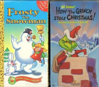 New! How The Grinch Stole Chrismas AND Frosty the Snowman VHS Lot of 2 
