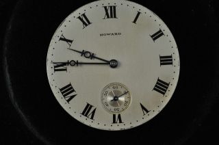 VINTAGE E. HOWARD OPE FACE POCKETWATCH MOVEMENT NICE DIAL