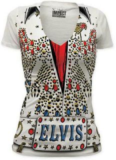 Elvis Presley Eagle Jumpsuit Rock Costume Licensed Junior Deep Vee 