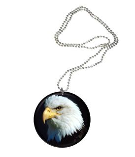 American Bald Eagle Necklace 24 inch silver plated ball chain made 